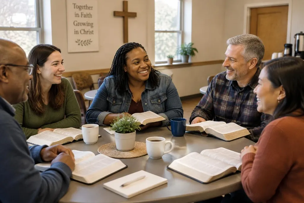 Church community gathering together